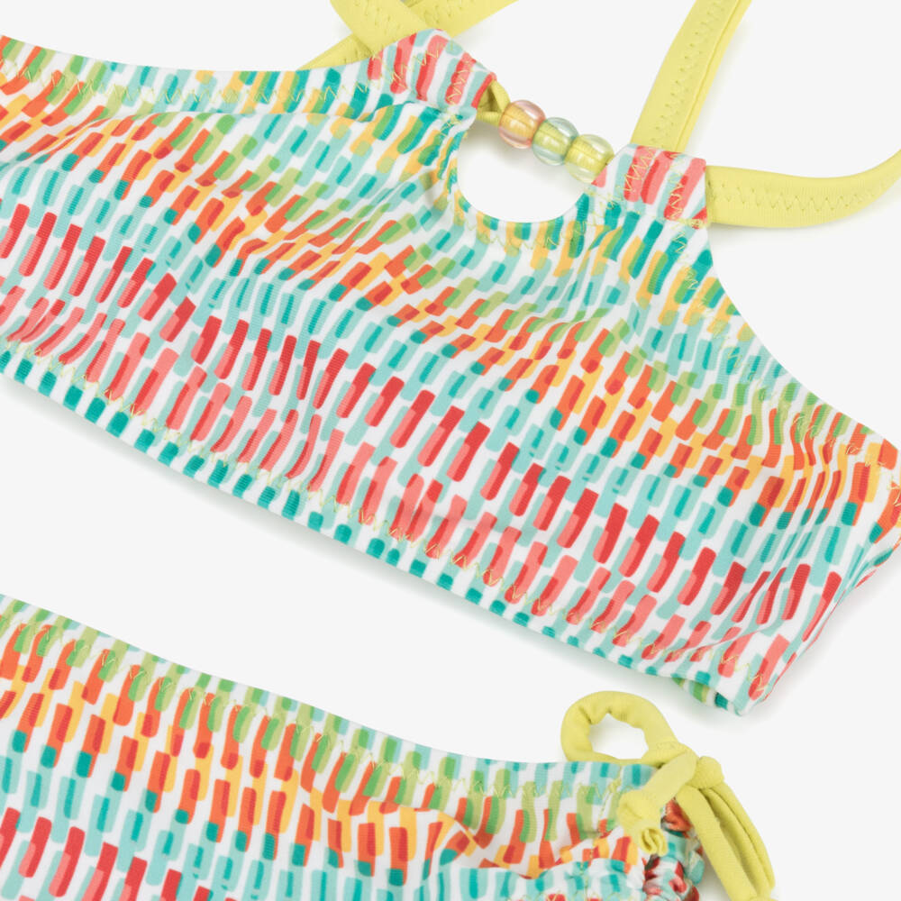 Mayoral-طقم بيكيني للبنات باللونين الأخضر الفاتح والوردي | Childrensalon Outlet