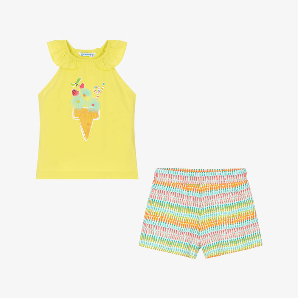 Mayoral-Girls Lime Ice Cream Ensemble | Childrensalon Outlet