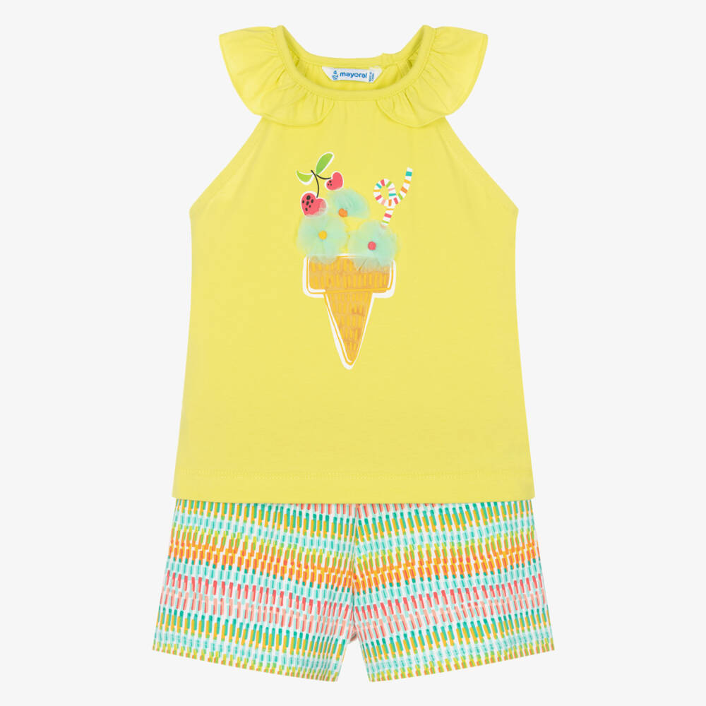 Mayoral-Girls Lime Ice Cream Ensemble | Childrensalon Outlet