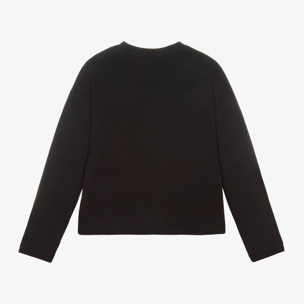 Mayoral-توب قطن جيرسي لون أسود للبنات | Childrensalon Outlet