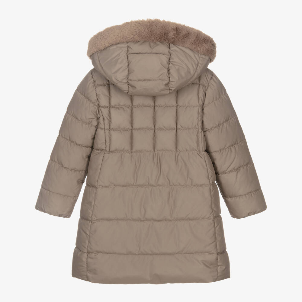 Mayoral-Girls Luxe Beige Quilted Jacket | Childrensalon Outlet