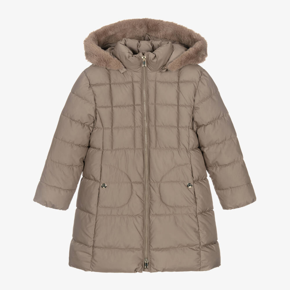 Mayoral-Роскошная бежевая стеганая куртка для девочек | Childrensalon Outlet