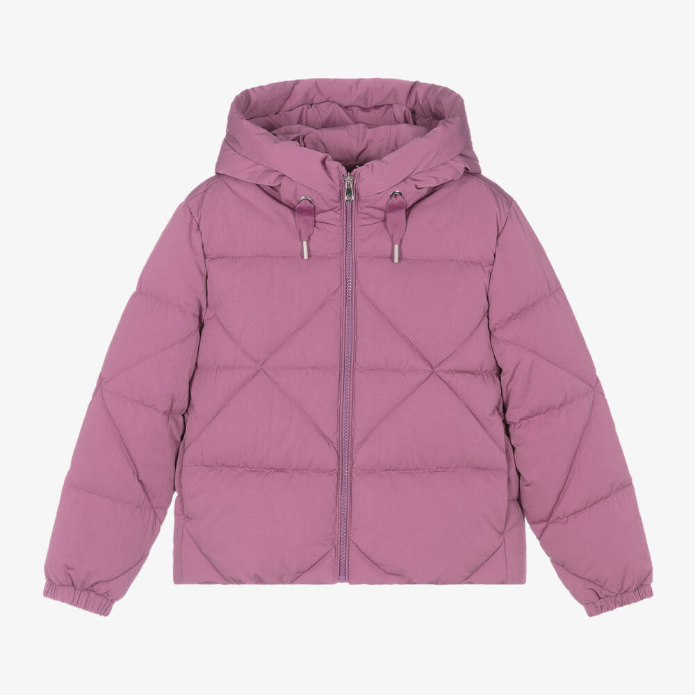 Mayoral-Girls Mauve Quilted Coat | Childrensalon Outlet