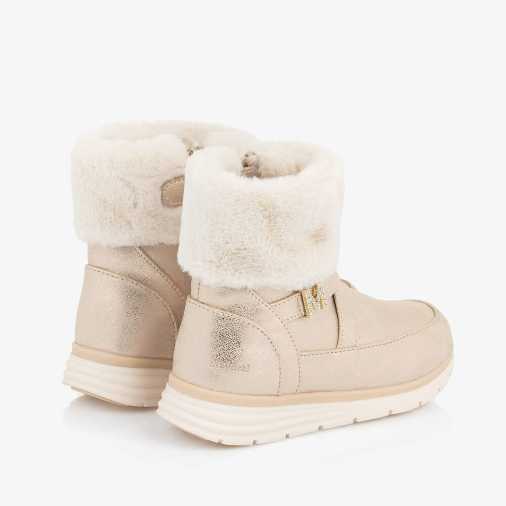 Mayoral-Girls Metallic Faux Fur Winter Boots | Childrensalon Outlet