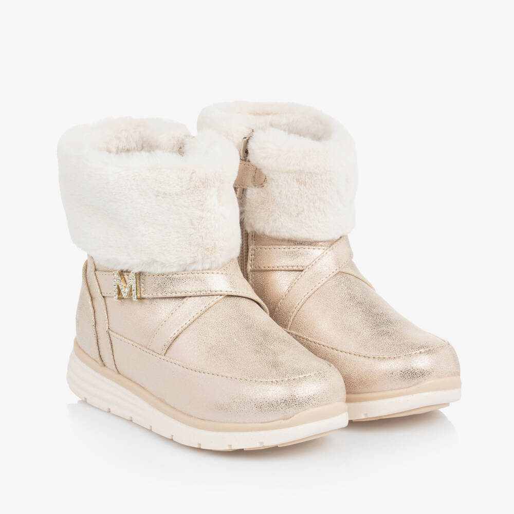 Mayoral-Girls Metallic Faux Fur Winter Boots | Childrensalon Outlet