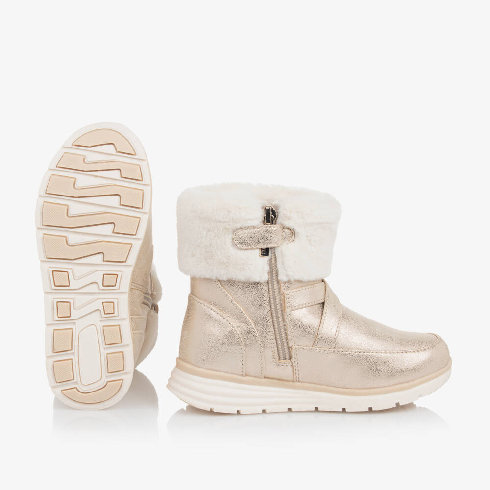 Mayoral-Girls Metallic Faux Fur Winter Boots | Childrensalon Outlet