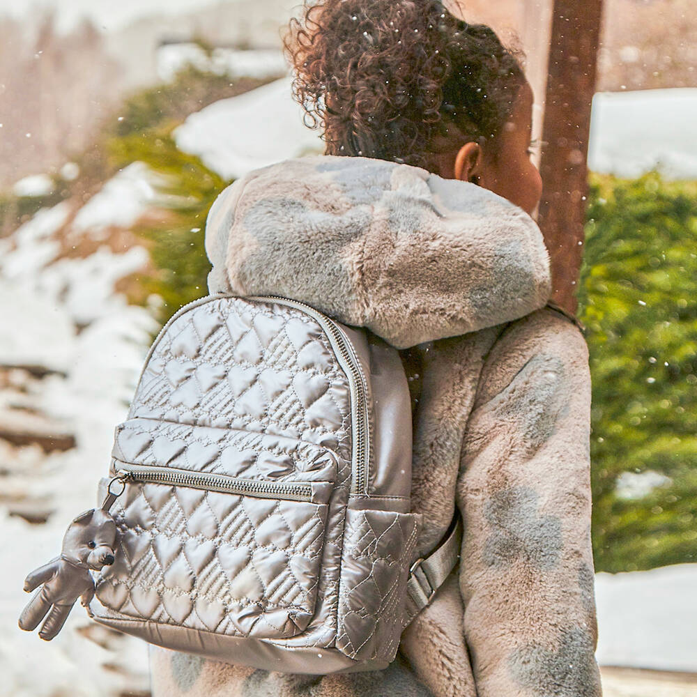 Mayoral-Girls Metallic Heart Quilted Backpack | Childrensalon Outlet