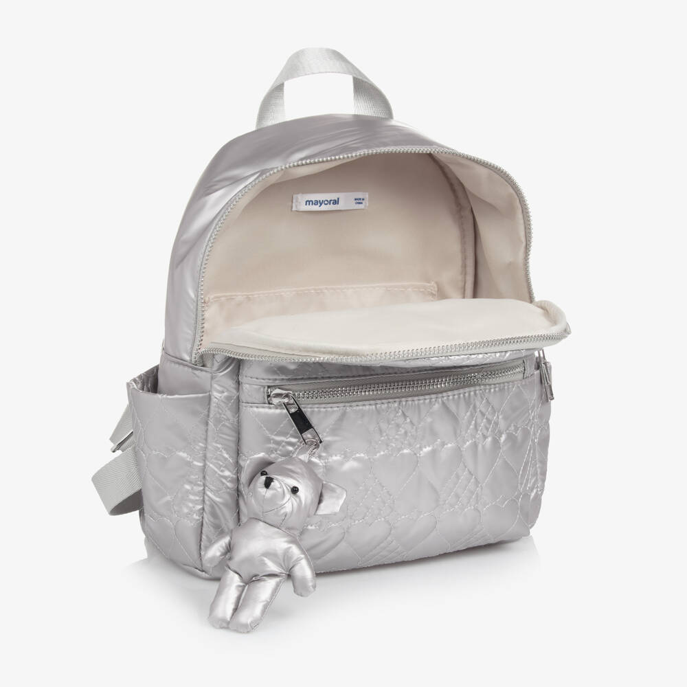 Mayoral-Girls Metallic Heart Quilted Backpack | Childrensalon Outlet