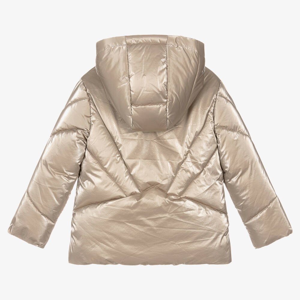 Mayoral-جاكيت بافر هودي لون ذهبي للبنات | Childrensalon Outlet