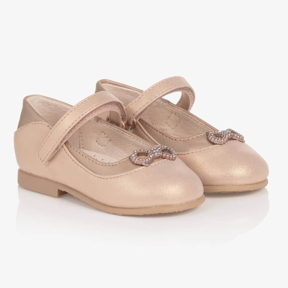 Mayoral - Girls Metallic Pink Ballerina Shoes | Childrensalon