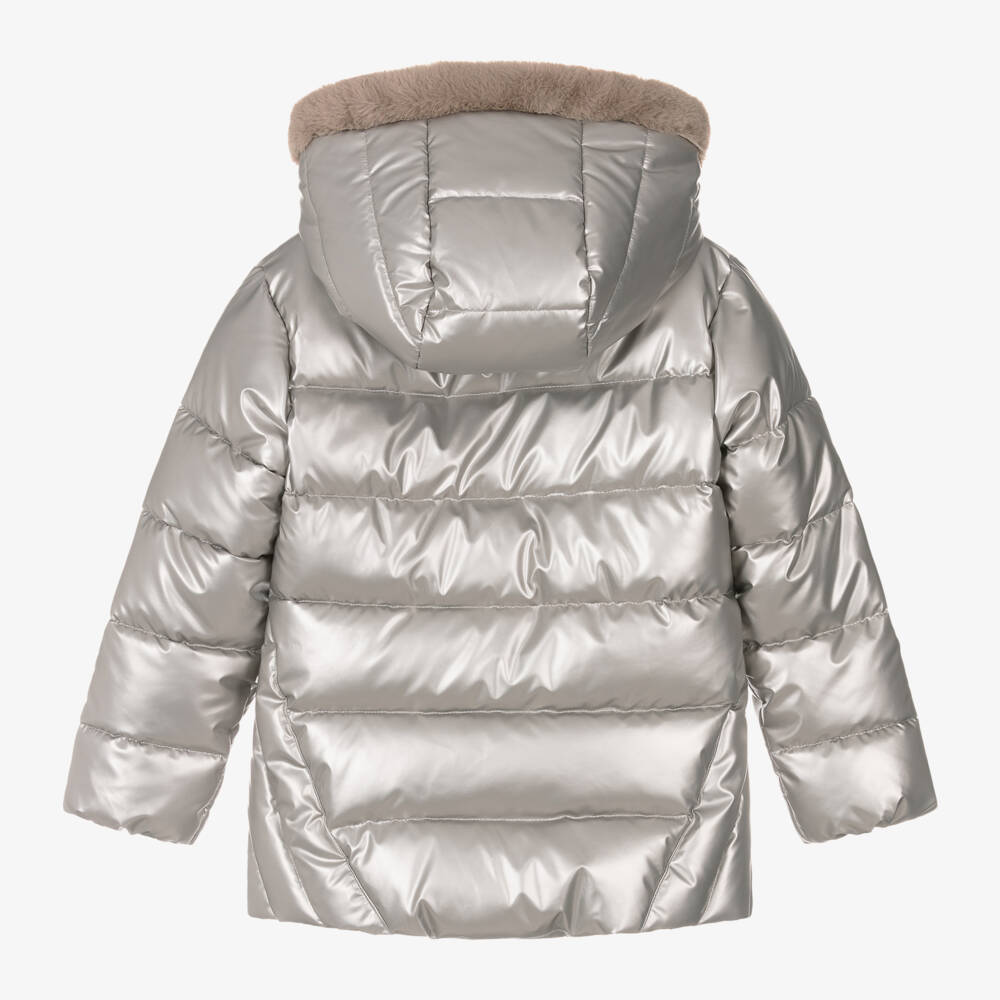 Mayoral-Girls Metallic Quilted Jacket | Childrensalon Outlet