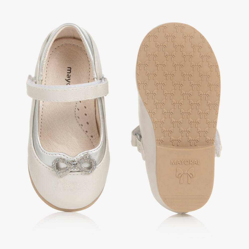 Mayoral Girls Metallic Silver Ballerina Shoes Childrensalon Outlet