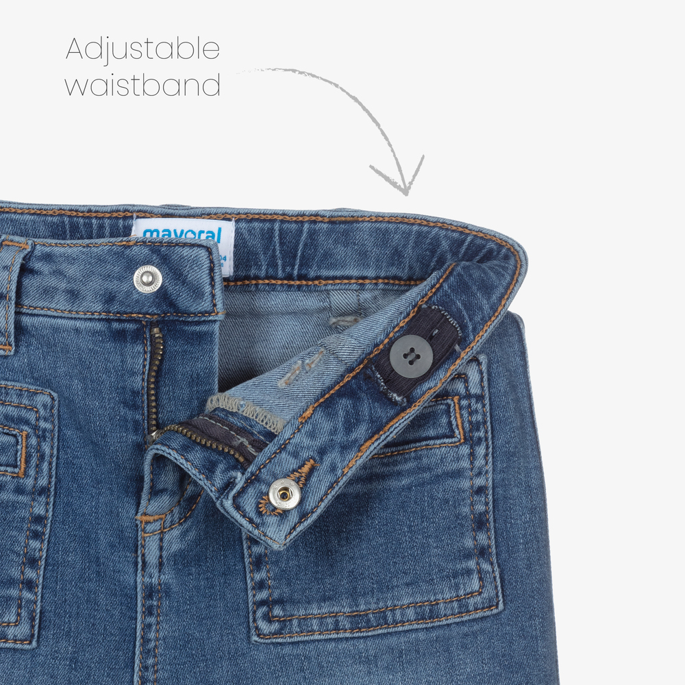 Mayoral-Girls Mid-Blue Denim Jeans | Childrensalon Outlet