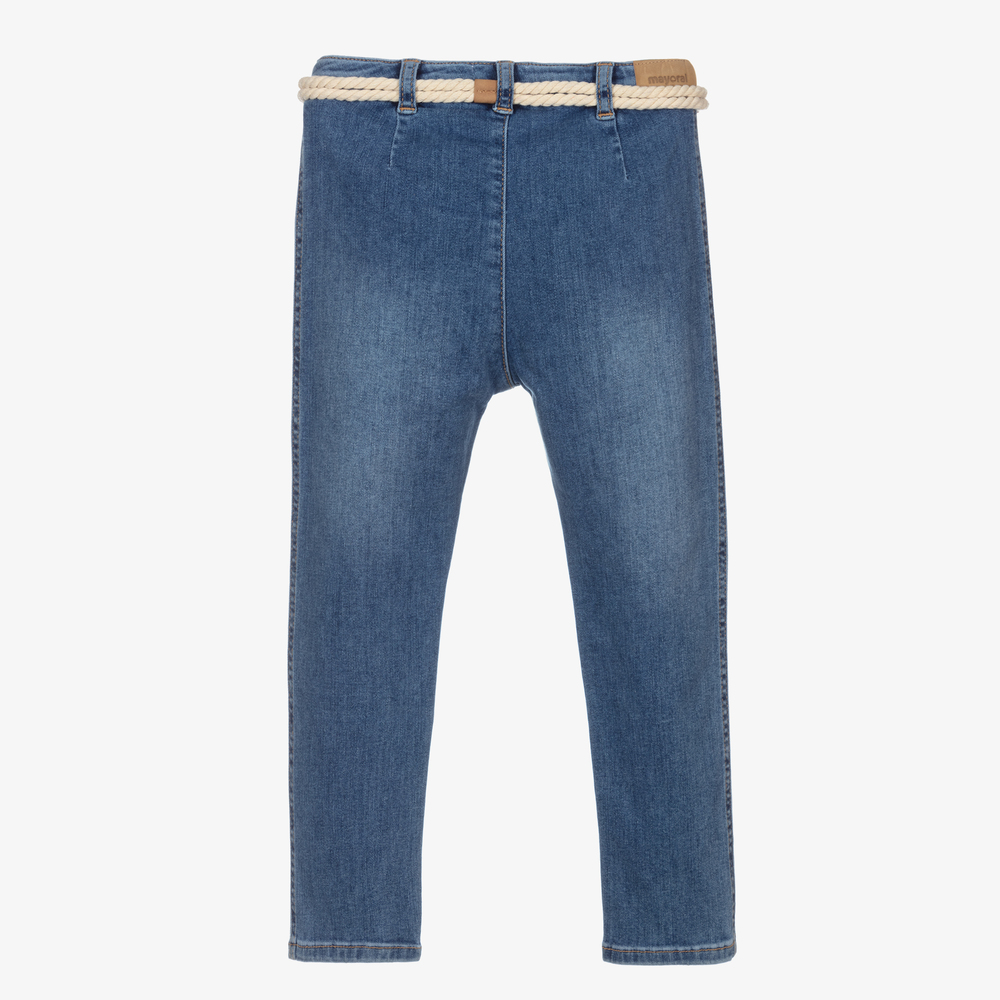 Mayoral-Girls Mid-Blue Denim Jeans | Childrensalon Outlet