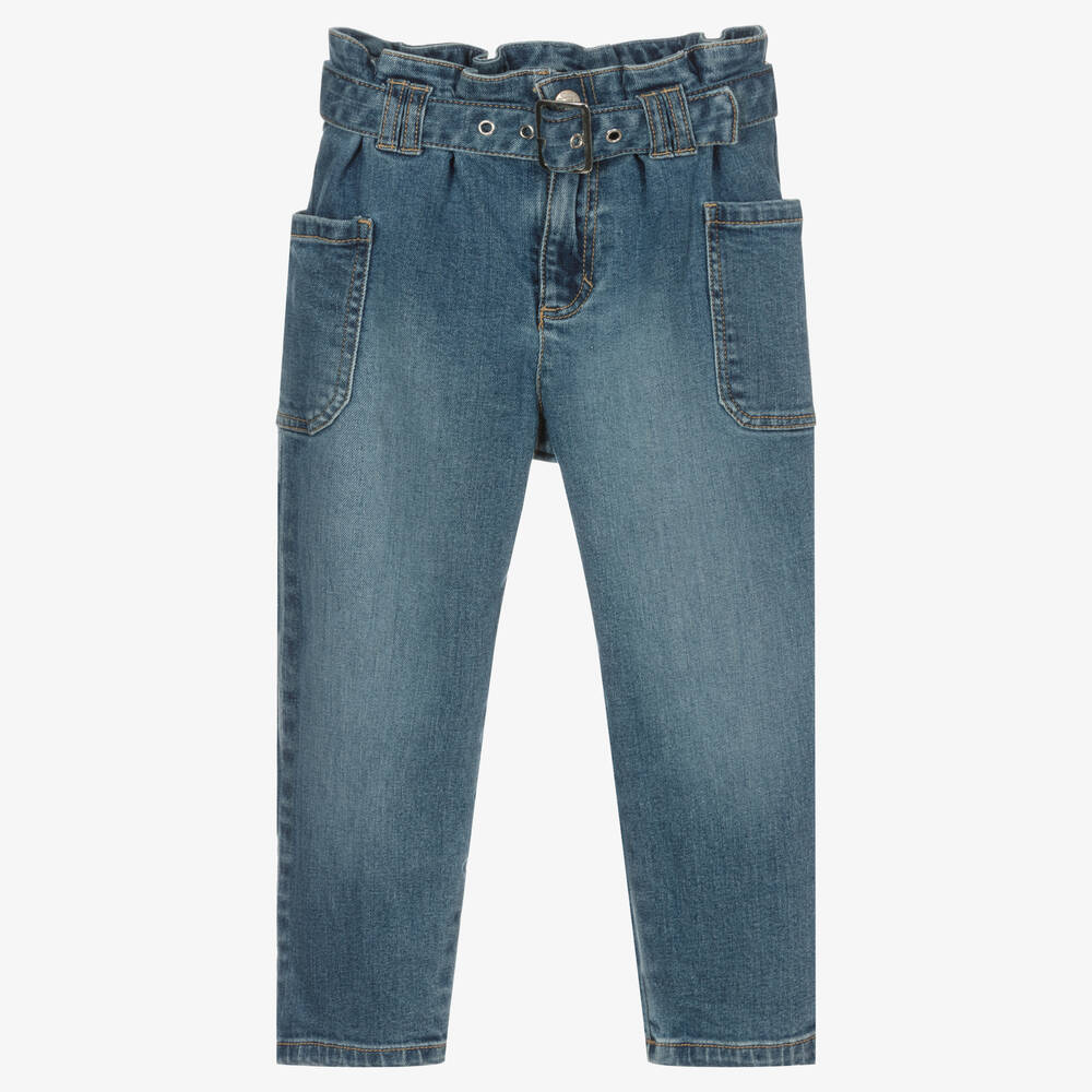 Mayoral - Girls Mid-Blue Denim Jeans | Childrensalon