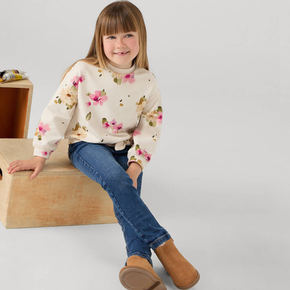Mayoral-Girls Mid Blue Denim Trousers | Childrensalon Outlet