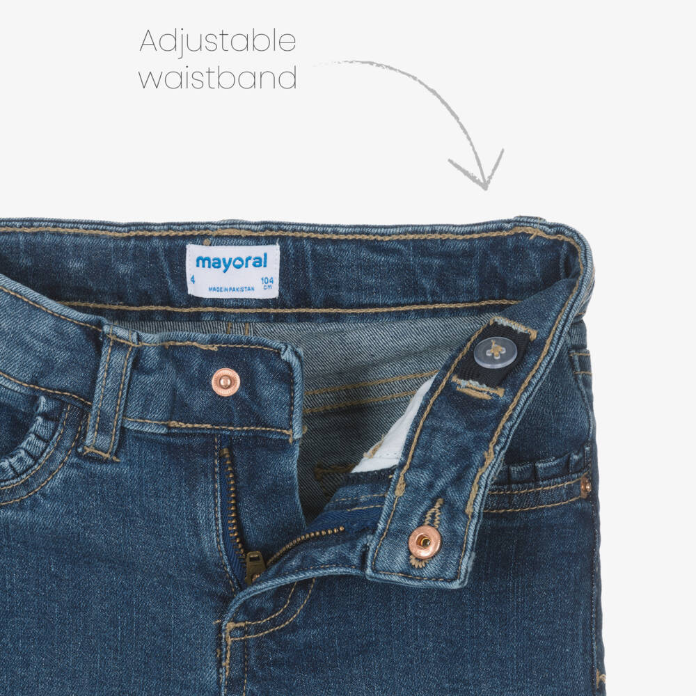 Mayoral-Girls Mid Blue Denim Trousers | Childrensalon Outlet