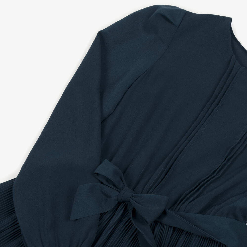 Mayoral-Girls Midnight Chiffon Pleated Dress | Childrensalon Outlet