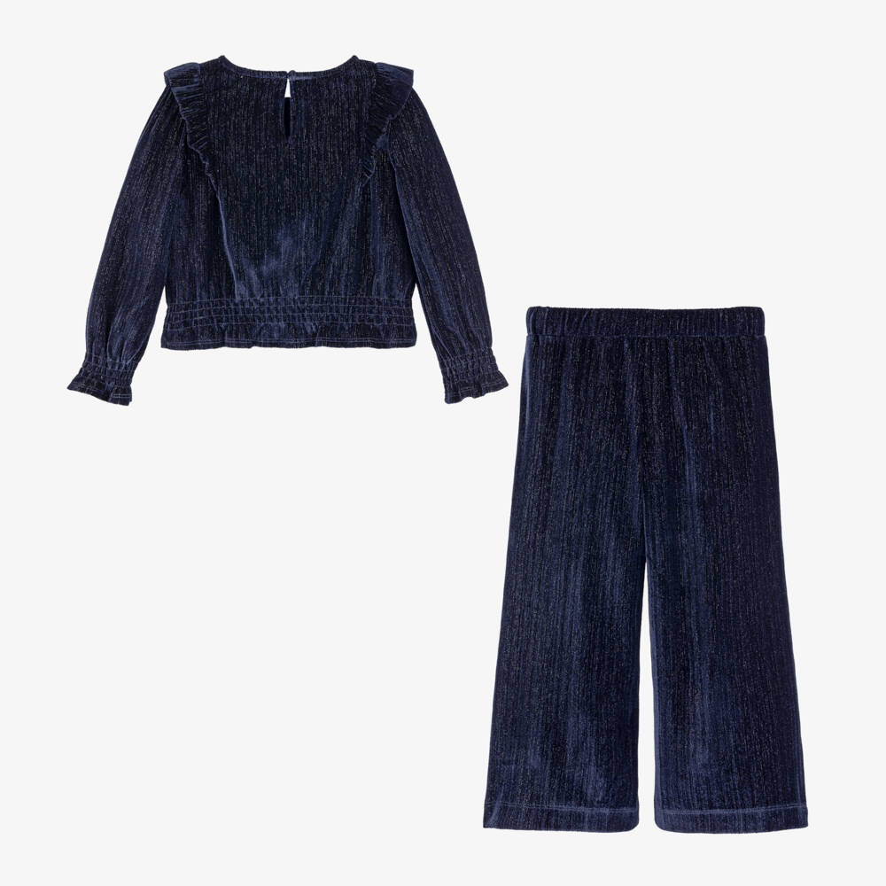 Mayoral-Girls Midnight Velour Glitter Set | Childrensalon Outlet