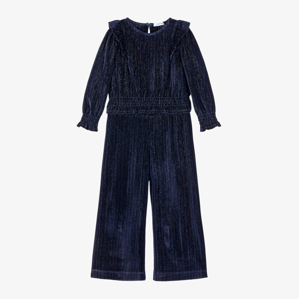 Mayoral-Girls Midnight Velour Glitter Set | Childrensalon Outlet