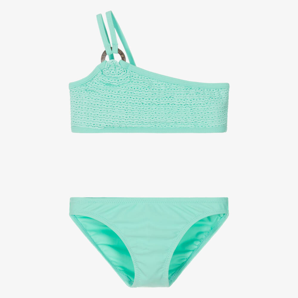 Mayoral-Girls Mint Green Ruffle Swimsuit | Childrensalon Outlet