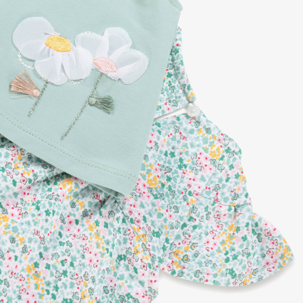 Mayoral Newborn-Girls' Mint Green Shorts Duo | Childrensalon Outlet