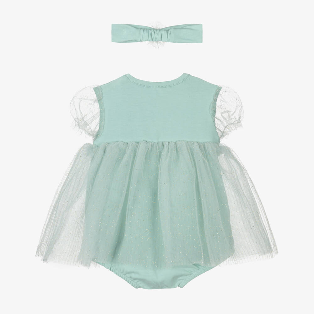 Mayoral Для новорожденных-Нарядное платье из мятного блестящего тюля для девочек | Childrensalon Outlet