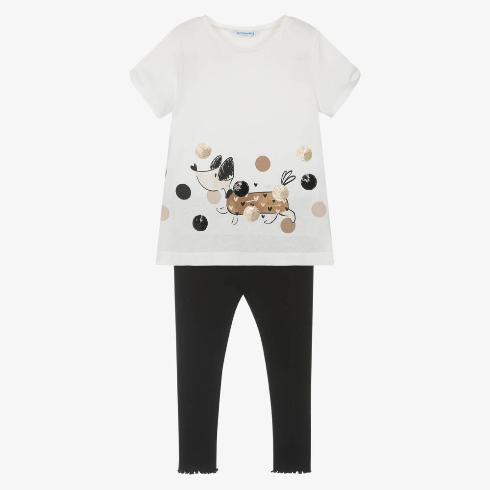 Mayoral-Girls Monochrome Cotton Outfit Duo | Childrensalon Outlet