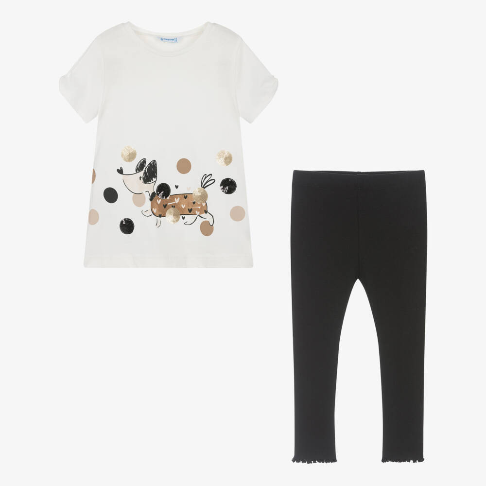 Mayoral-Girls Monochrome Cotton Outfit Duo | Childrensalon Outlet