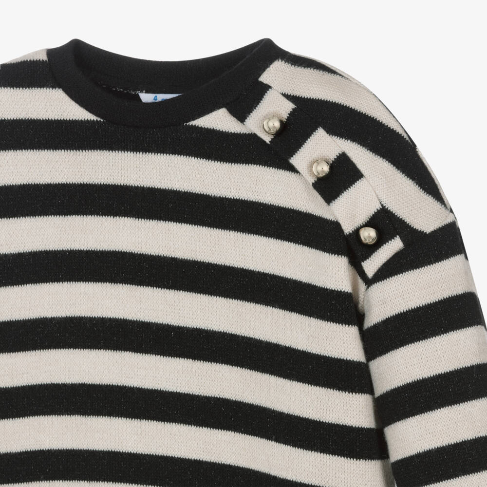 Mayoral-Girls Monochrome Stripe Knit Set | Childrensalon Outlet
