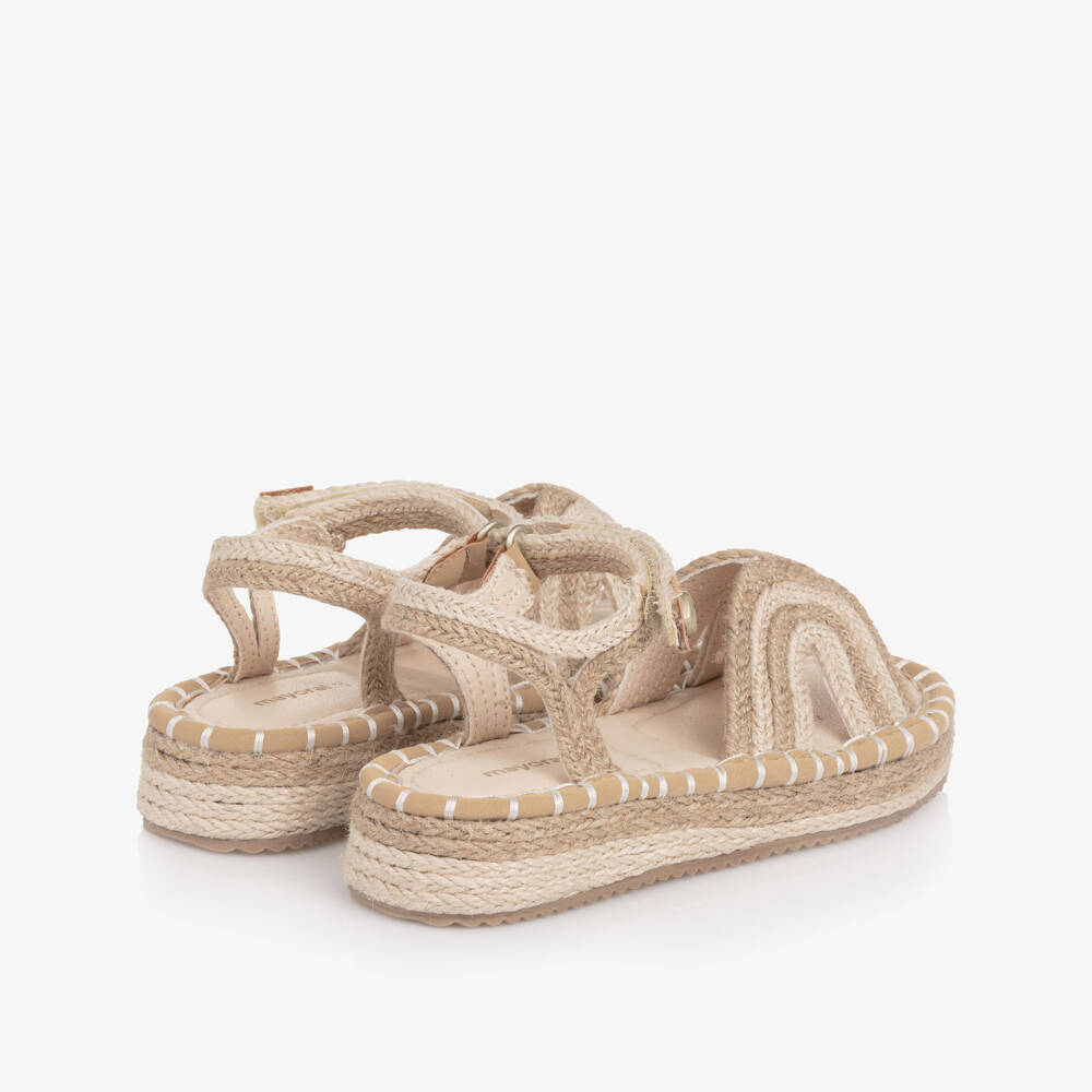 Mayoral-Girls Natural Jute Platform Espadrilles | Childrensalon Outlet
