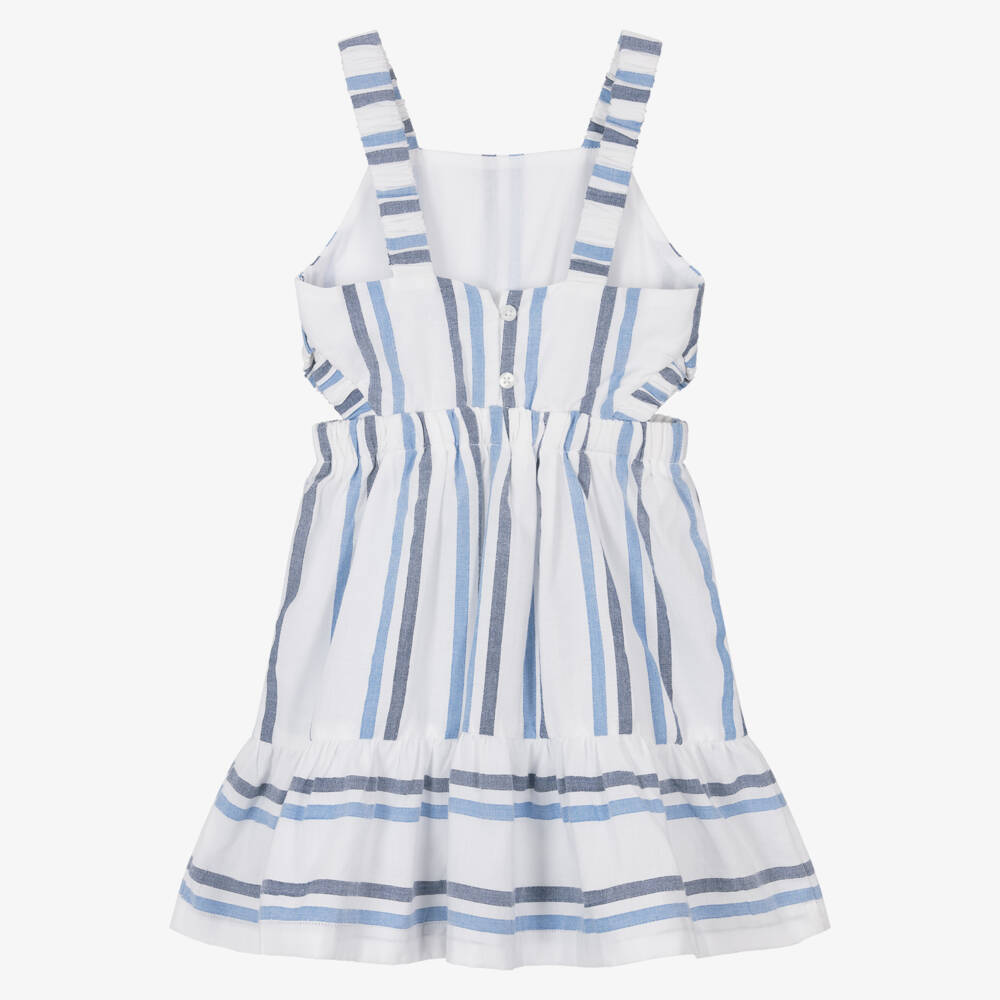Mayoral-فستان مخطط بحري للبنات | Childrensalon Outlet