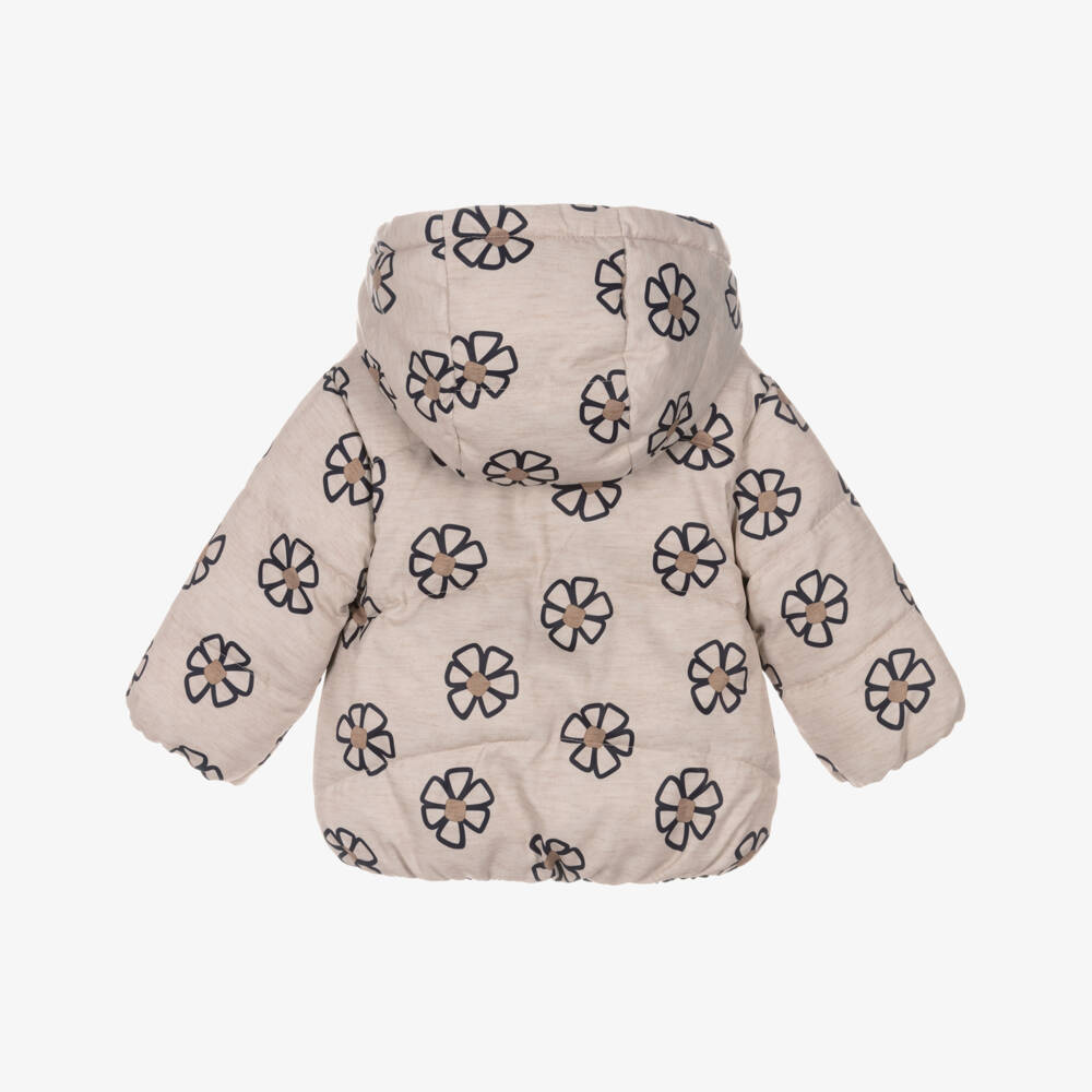 Mayoral-معطف مبطن للفتيات بلون كحلي وبيج قابل للعكس | Childrensalon Outlet