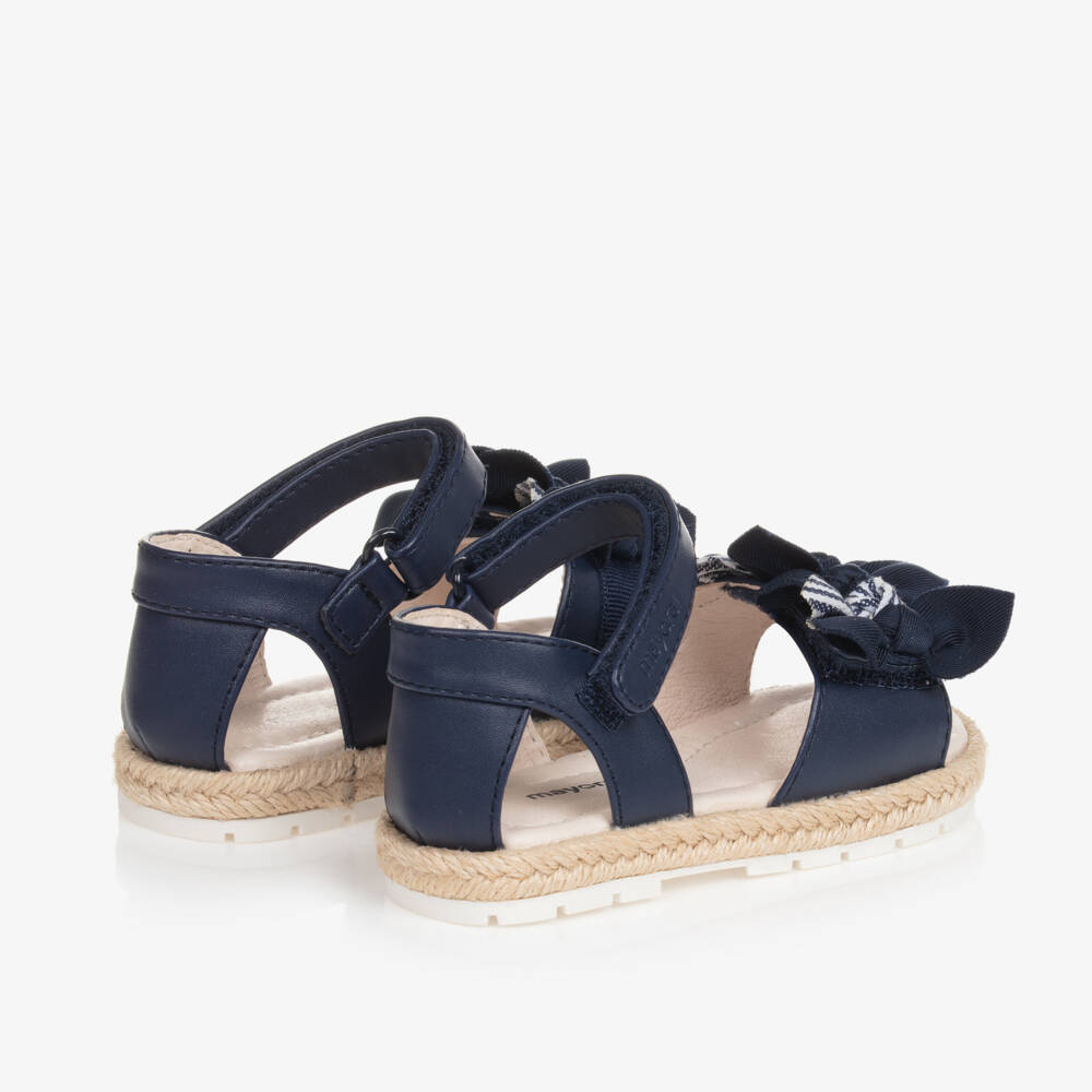 Mayoral-Girls Navy Blue Bow Sandals | Childrensalon Outlet