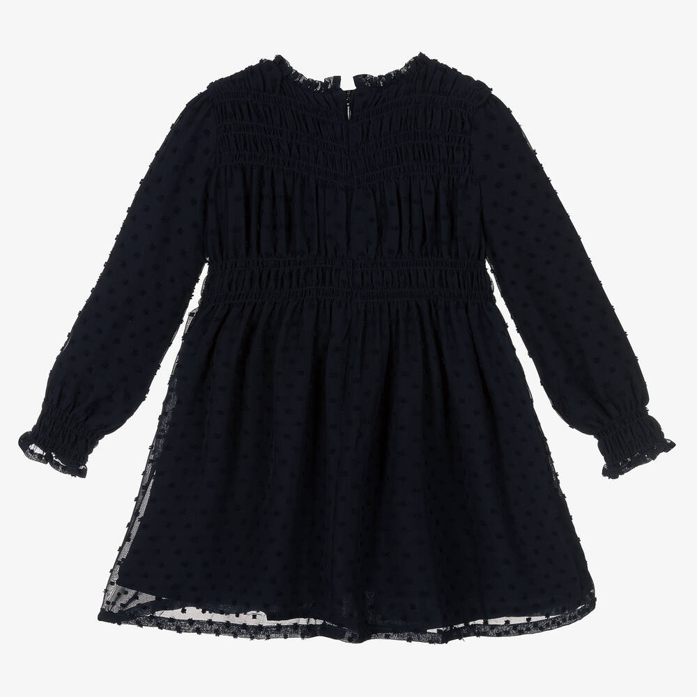 Mayoral-Синее платье из шифона для девочек | Childrensalon Outlet