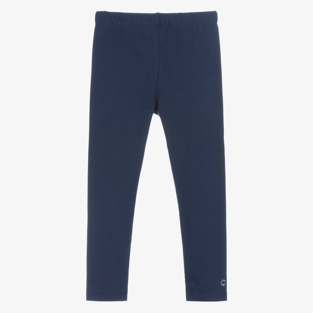 Mayoral-Girls Navy Blue Cotton Jersey Leggings | Childrensalon Outlet