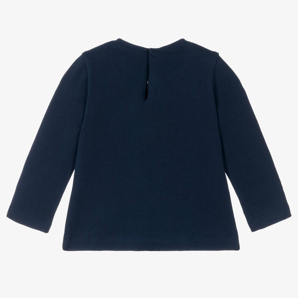 Mayoral-Girls Navy Blue Cotton Jersey Top | Childrensalon Outlet
