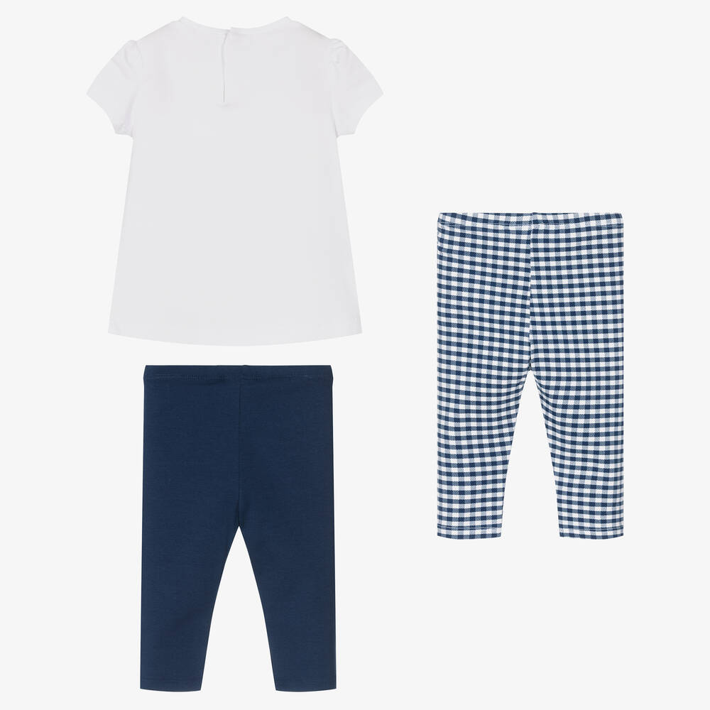 Mayoral-Girls Navy Blue Cotton Leggings Set | Childrensalon Outlet