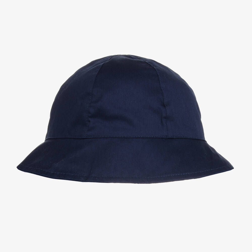Mayoral - Girls Navy Blue Cotton Sun Hat | Childrensalon