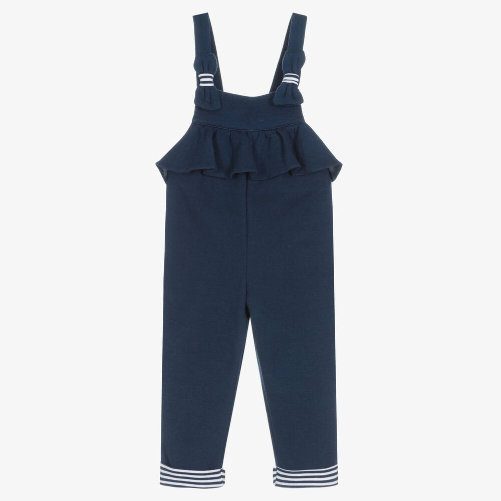 Mayoral - Girls Navy Blue Dungarees | Childrensalon