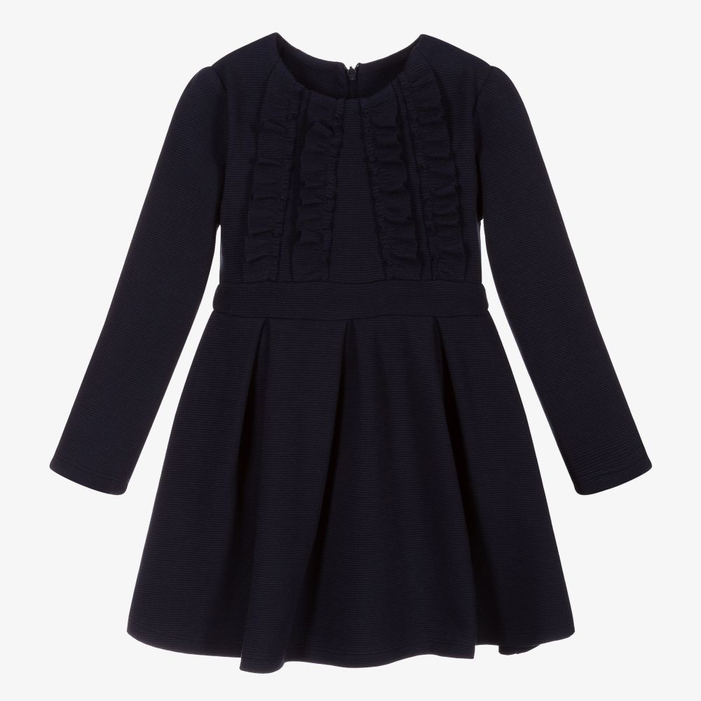 Mayoral-Girls Navy Blue Jersey Dress | Childrensalon Outlet