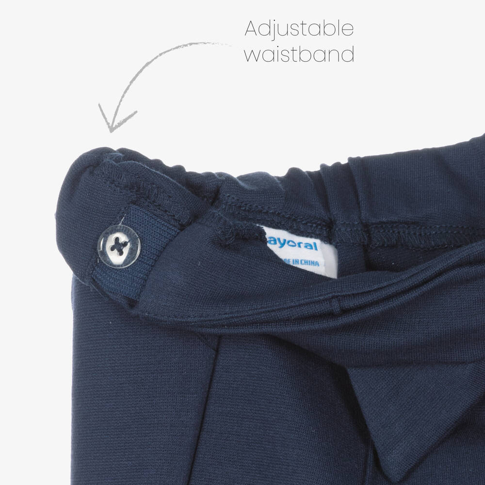 Mayoral-بنطلون أطفال بناتي فيسكوز جيرسي لون كحلي | Childrensalon Outlet