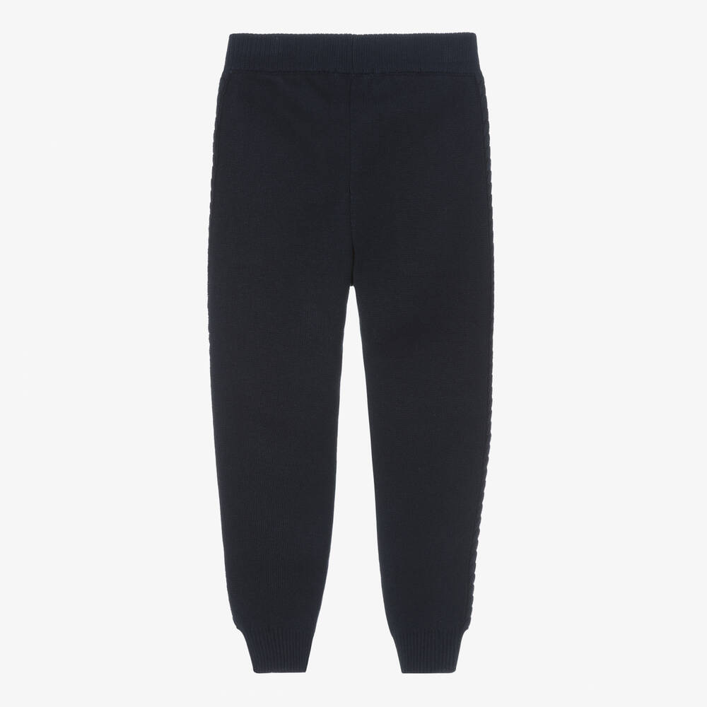 Mayoral-Girls Navy Blue Knitted Joggers | Childrensalon Outlet
