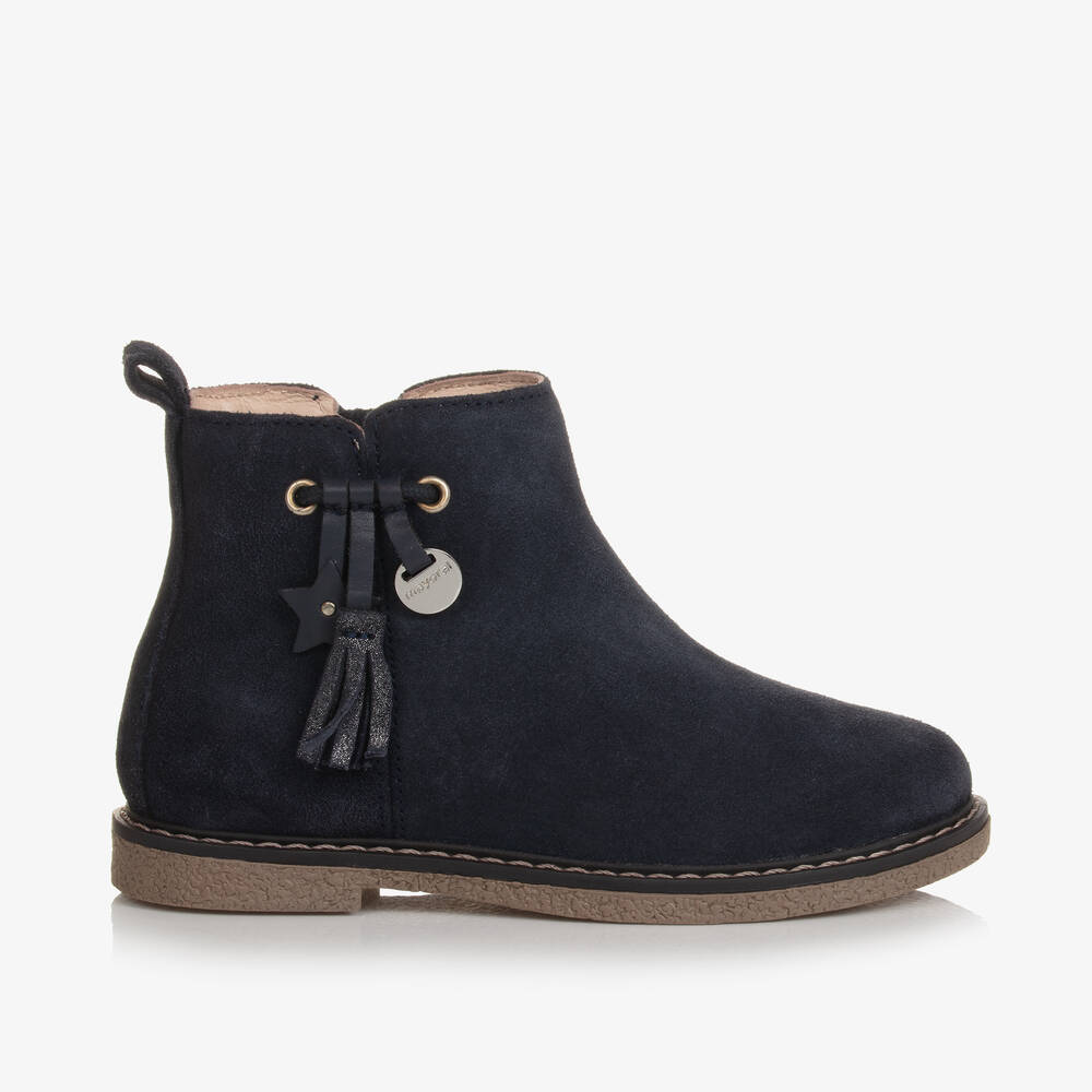 Mayoral Girls Navy Blue Leather Ankle Boots Childrensalon Outlet