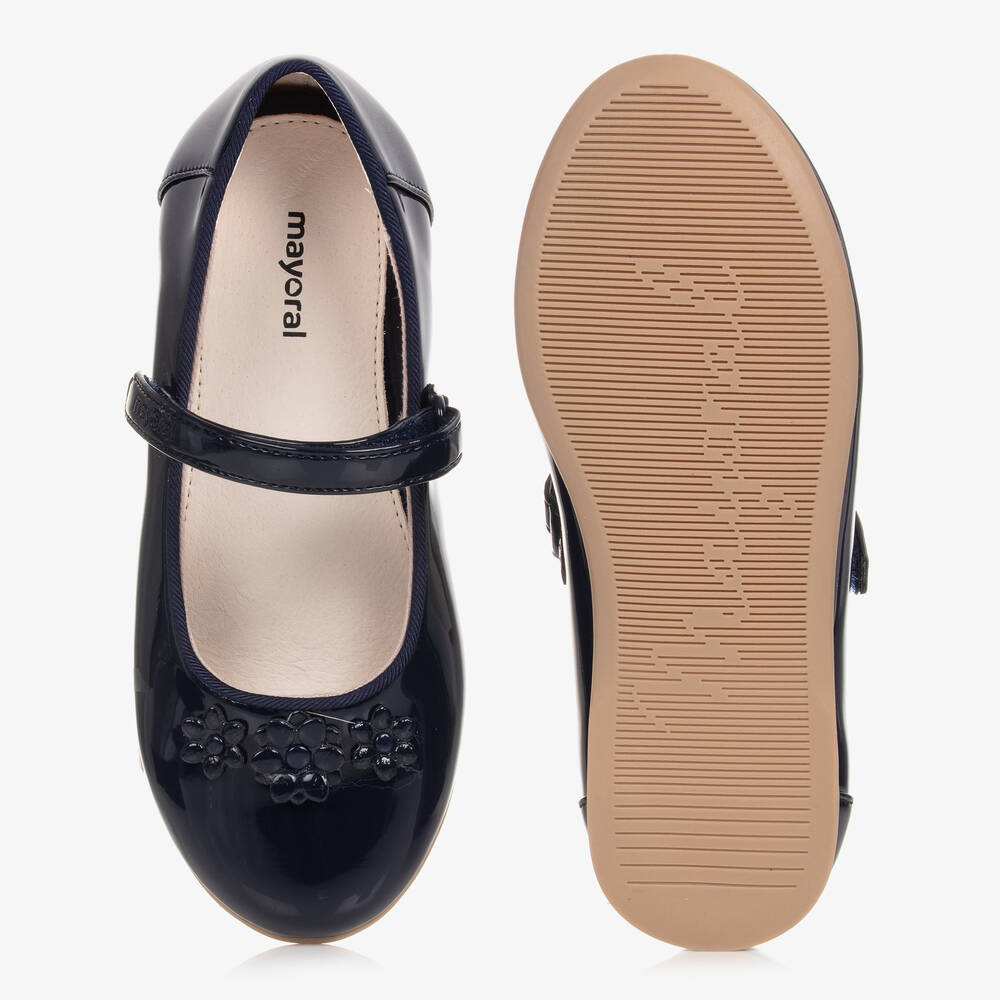 Girls navy cheap patent shoes