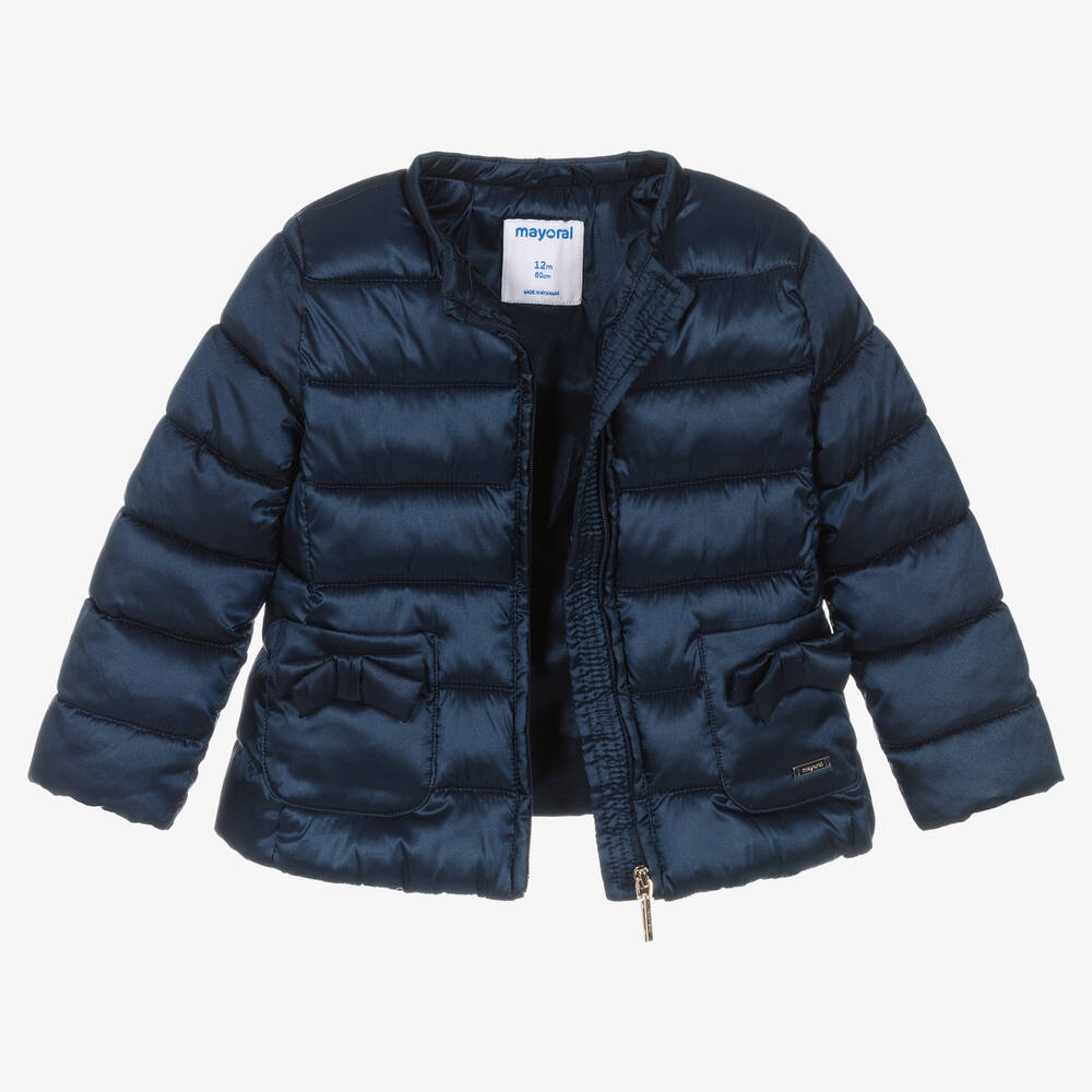 Girls navy discount puffer jacket