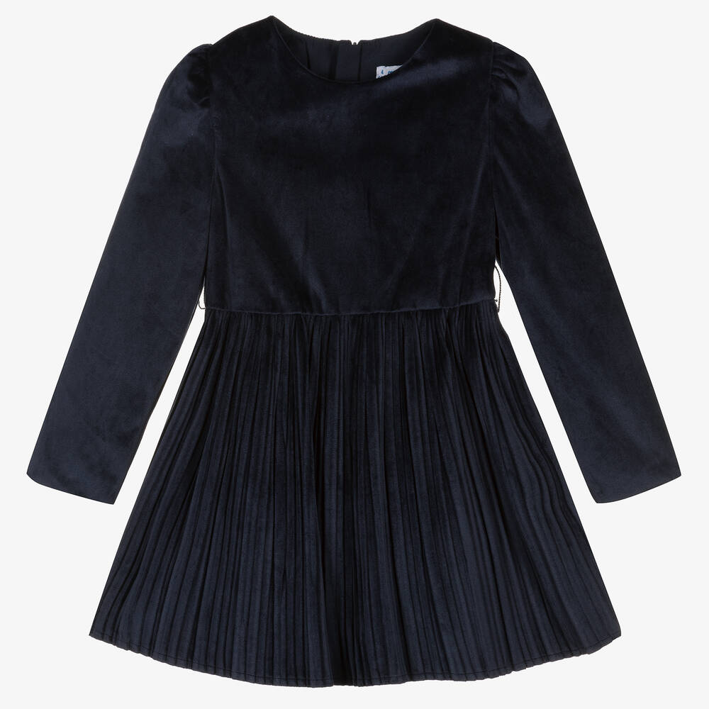 Mayoral-فستان مخمل لون كحلي | Childrensalon Outlet