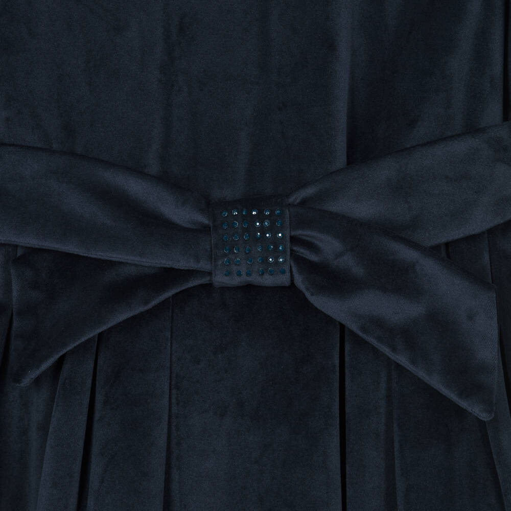 Mayoral-Синее бархатное платье для девочек | Childrensalon Outlet