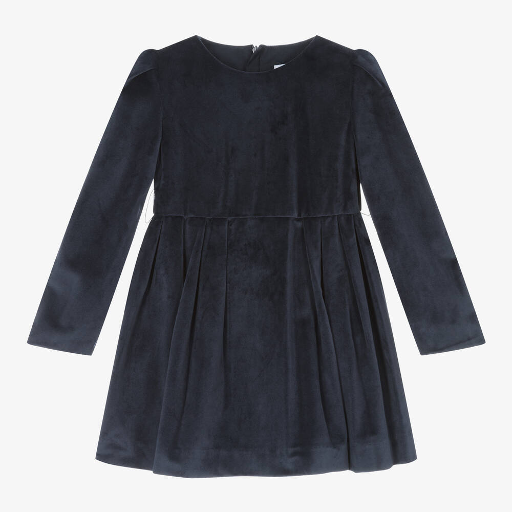 Mayoral-Синее бархатное платье для девочек | Childrensalon Outlet