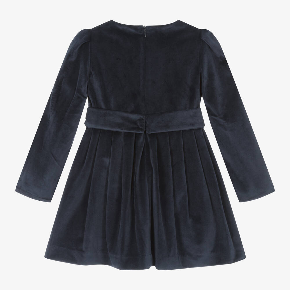 Mayoral-Синее бархатное платье для девочек | Childrensalon Outlet